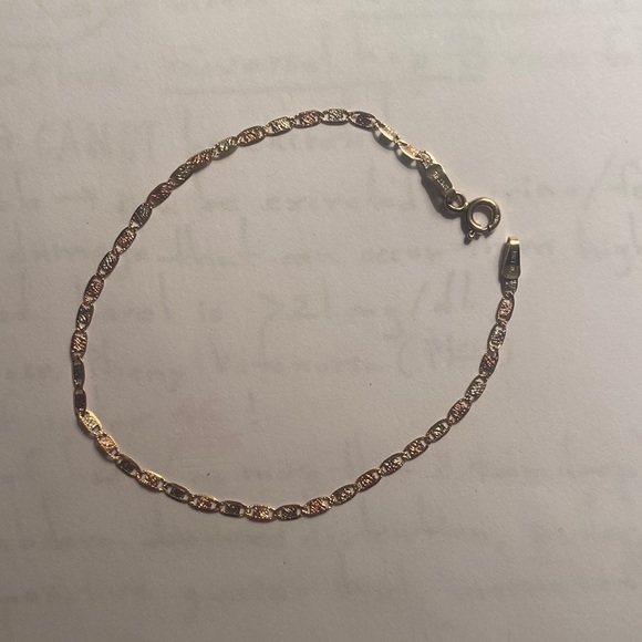 Gold, Rose Gold, and Silver Bracelet 10 KT PL - Picture 2 of 4
